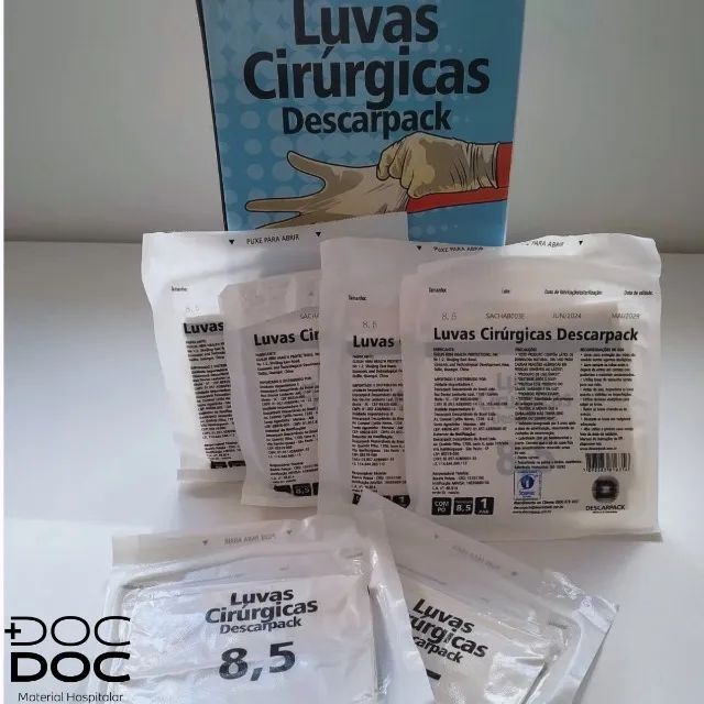 Luva de procedimento Cirúrgico Estéril com Pó Descarpack - Par NOVA LACRADA - Foto 4