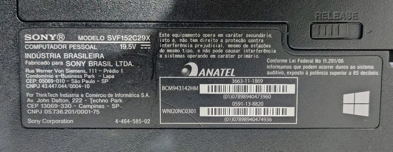 Notebook Sony 