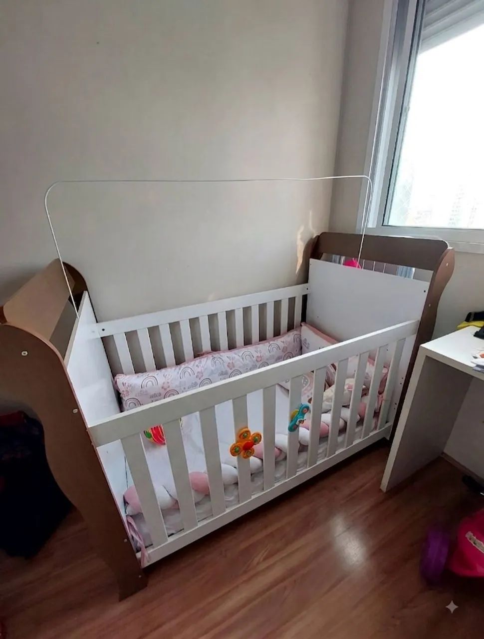 Berço e Mini Cama Mirelli ( com colchão) 