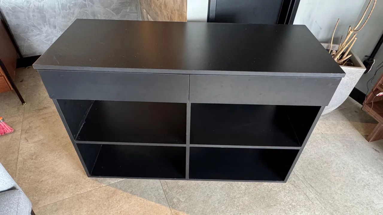 MÓVEL PRETO MULTIUSO / APARADOR DE VINIL E BAR - Foto 3