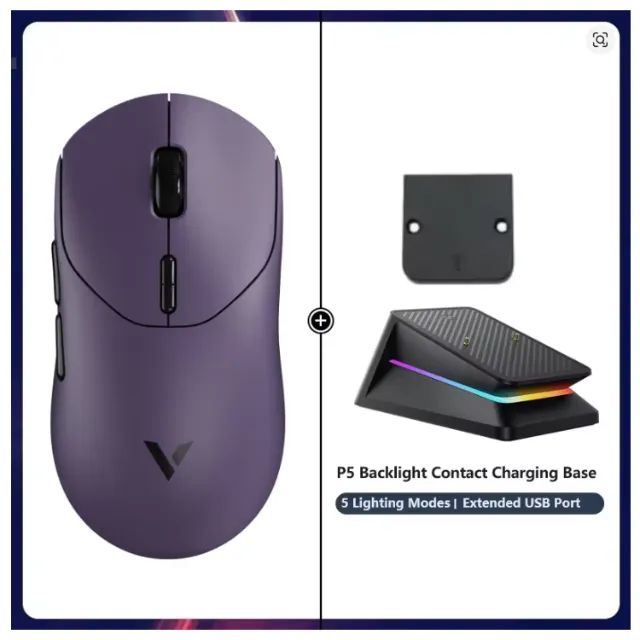 Mouse Gamer Rapoo VT2 Max Wireless + Base de Carregamento RGB - Foto 2
