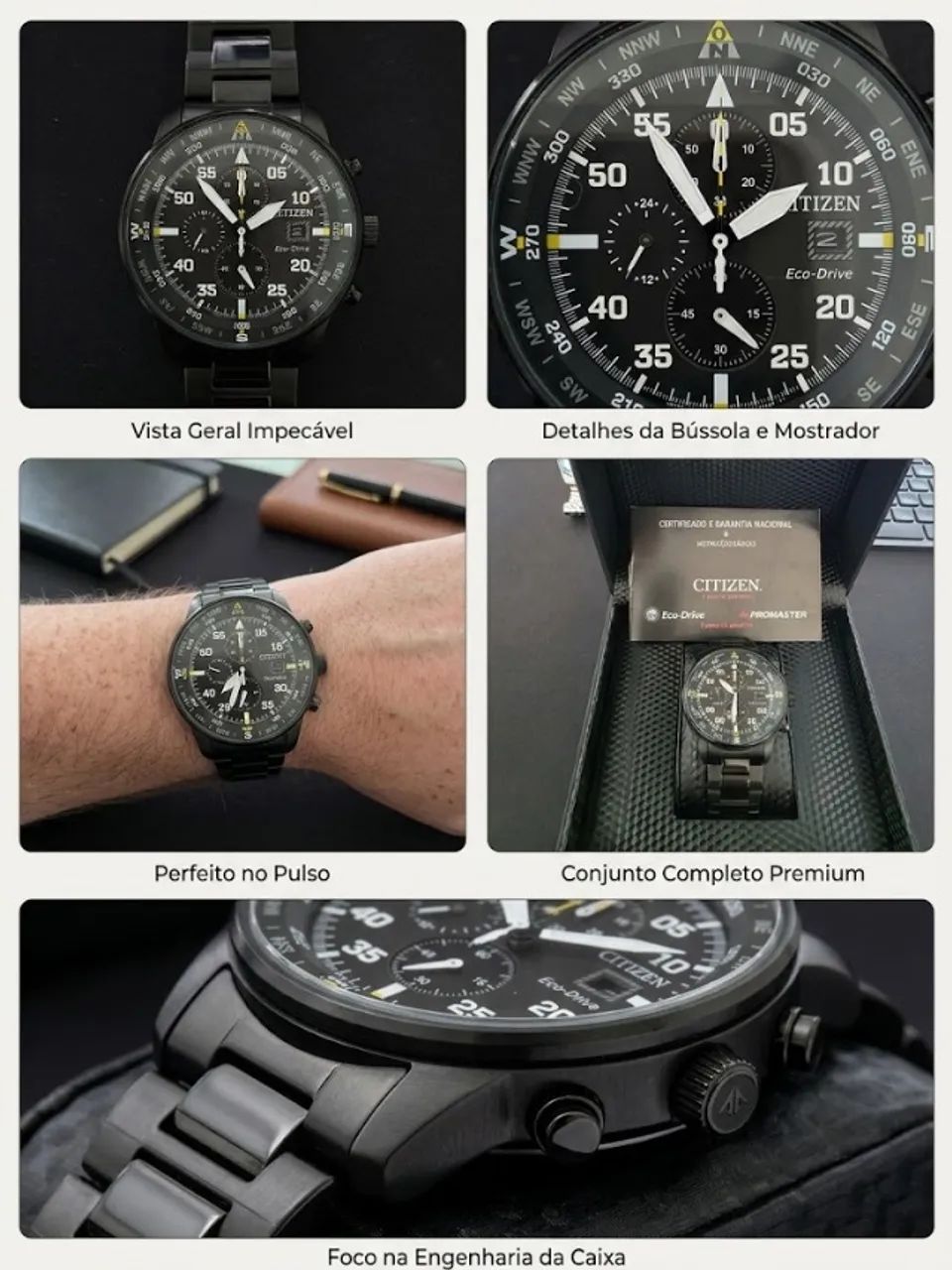 Citizen Eco-Drive Aviator All Black TZ31132P - Acessórios - Vila