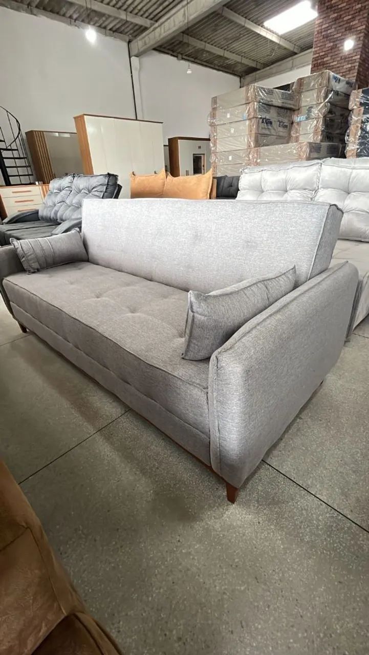 Sofá Cama Tecido Linho LUXO Em Promoção!