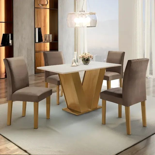 Mesa de Jantar com 4 Cadeiras Pronta Entrega Nova