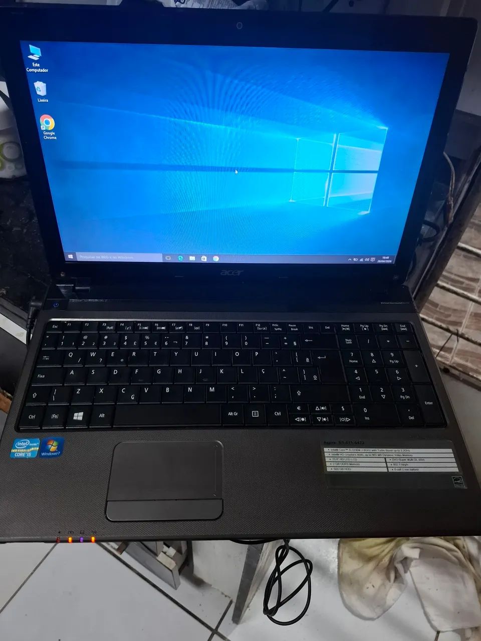 NOTEBOOK ACER I5 SSD DE 120 E 8 GIGAS - Notebooks - Cordeiro