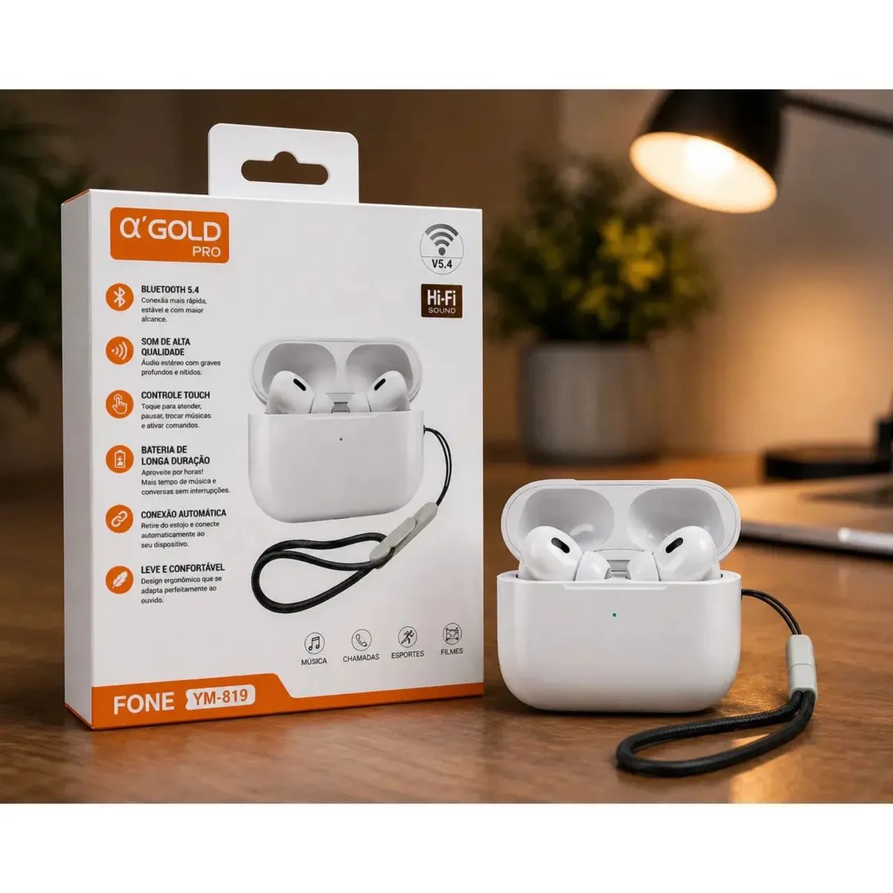 Fone Ouvido Bluetooth 5.4 Sem Fio Case Carregador Top - Foto 2