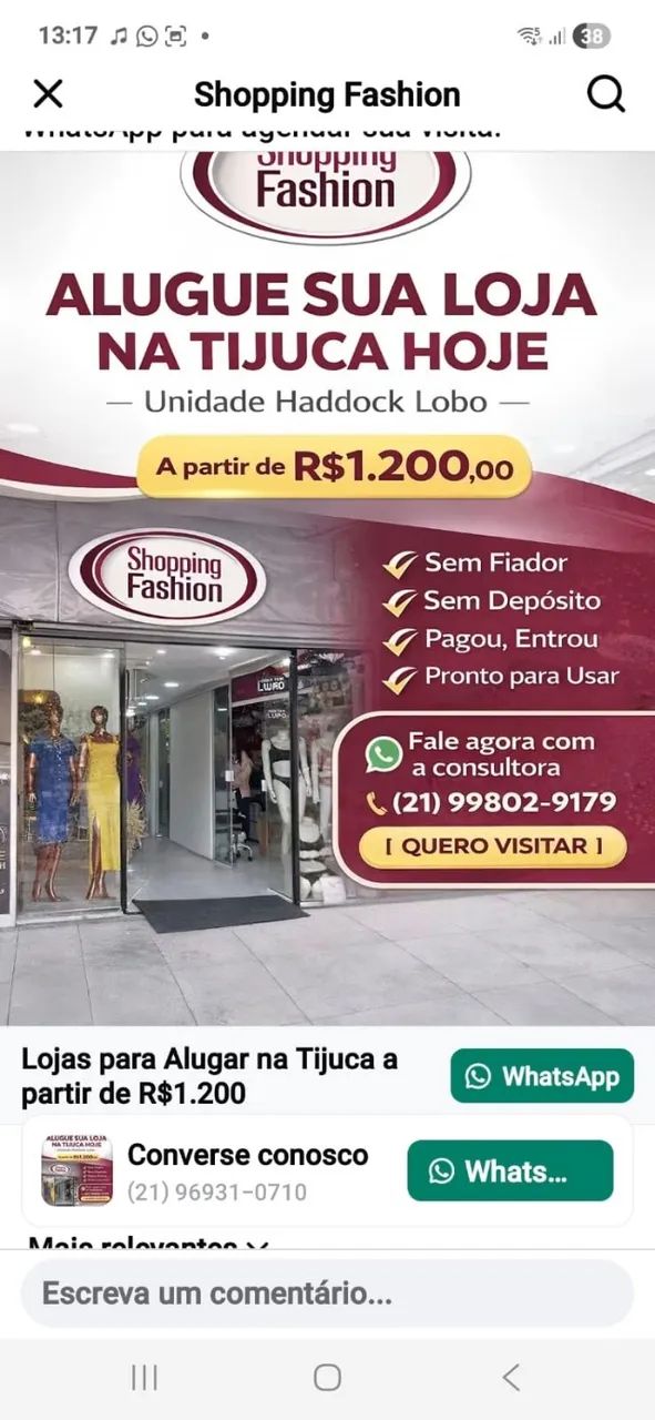 Lojas com zero burocracia e promoções imperdiveis diretamente no local! Tijuca