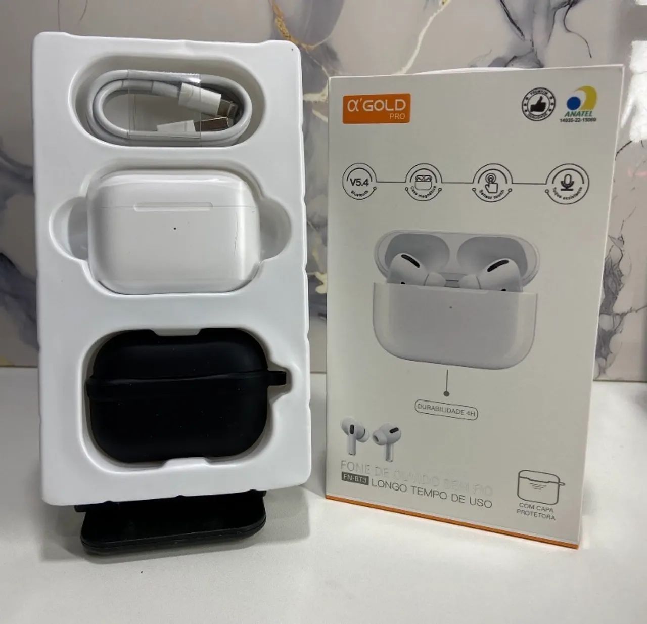 Fone Bluetooth Sem Fio com Estojo de Recarga, Microfone e Capa Protetora Inclusa