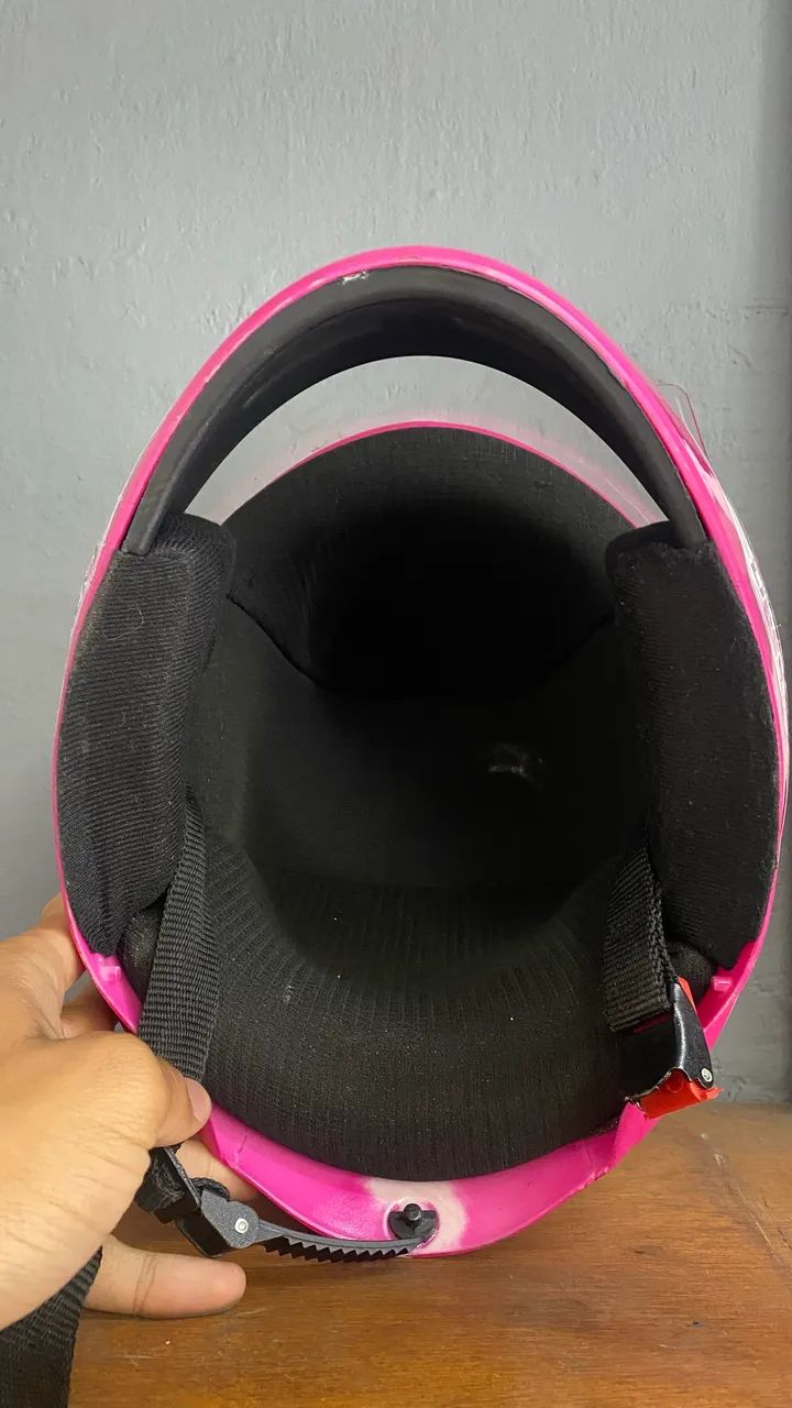 Capacete de moto infantil rosa  - Foto 3