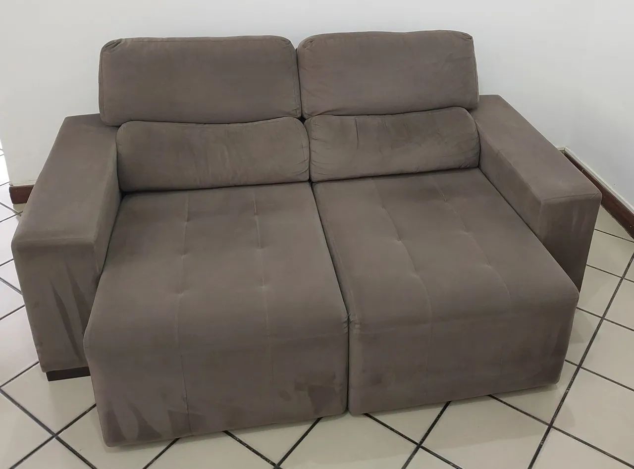 Sofá 2 lugares retrátil e reclinavel em sued - Foto 4