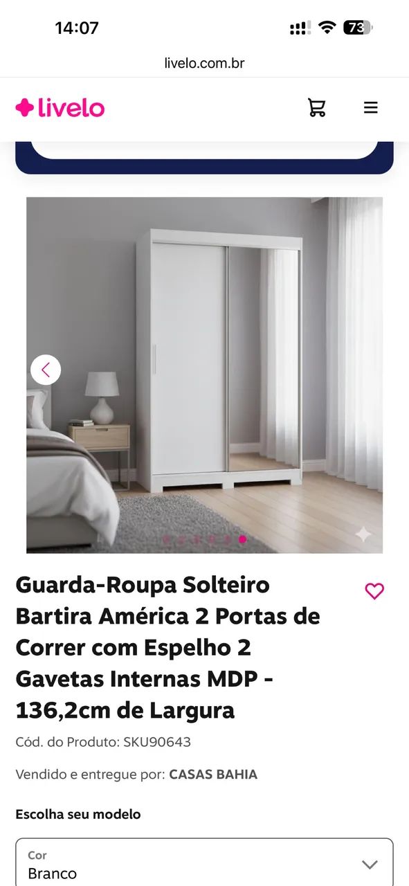 Guarda-roupa com espelho Bartira - Foto 2