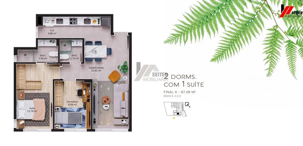 Apartamento a venda de 2 dormitorios no bairro Cacupé - Foto 5