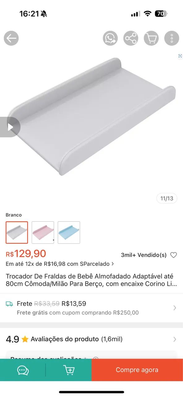 Trocador portátil para berço  - Foto 5