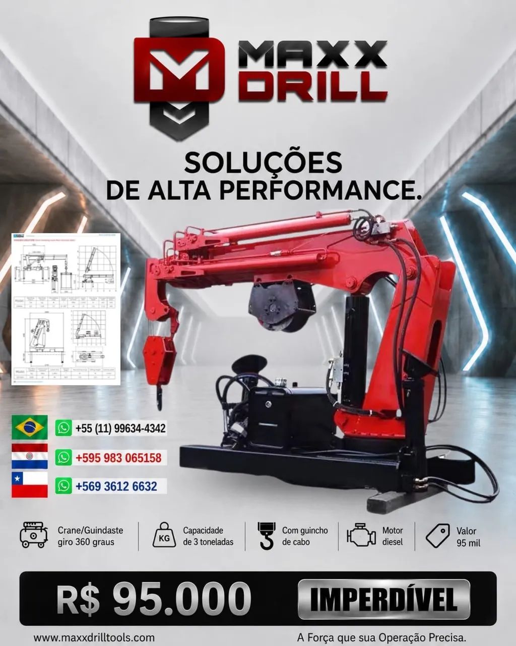 Mini guindaste Crane para caminhão a partir de 2500 kg - Foto 3