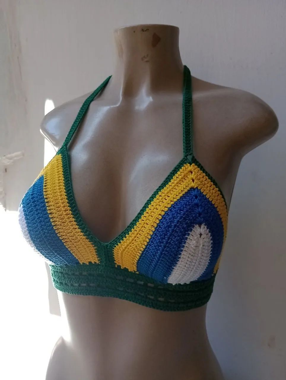 Top de crochê Brasil 