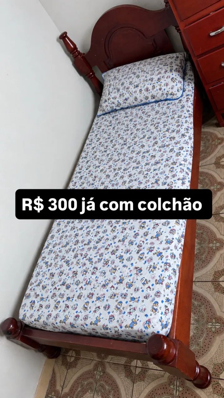 Cama solteiro com colchão 