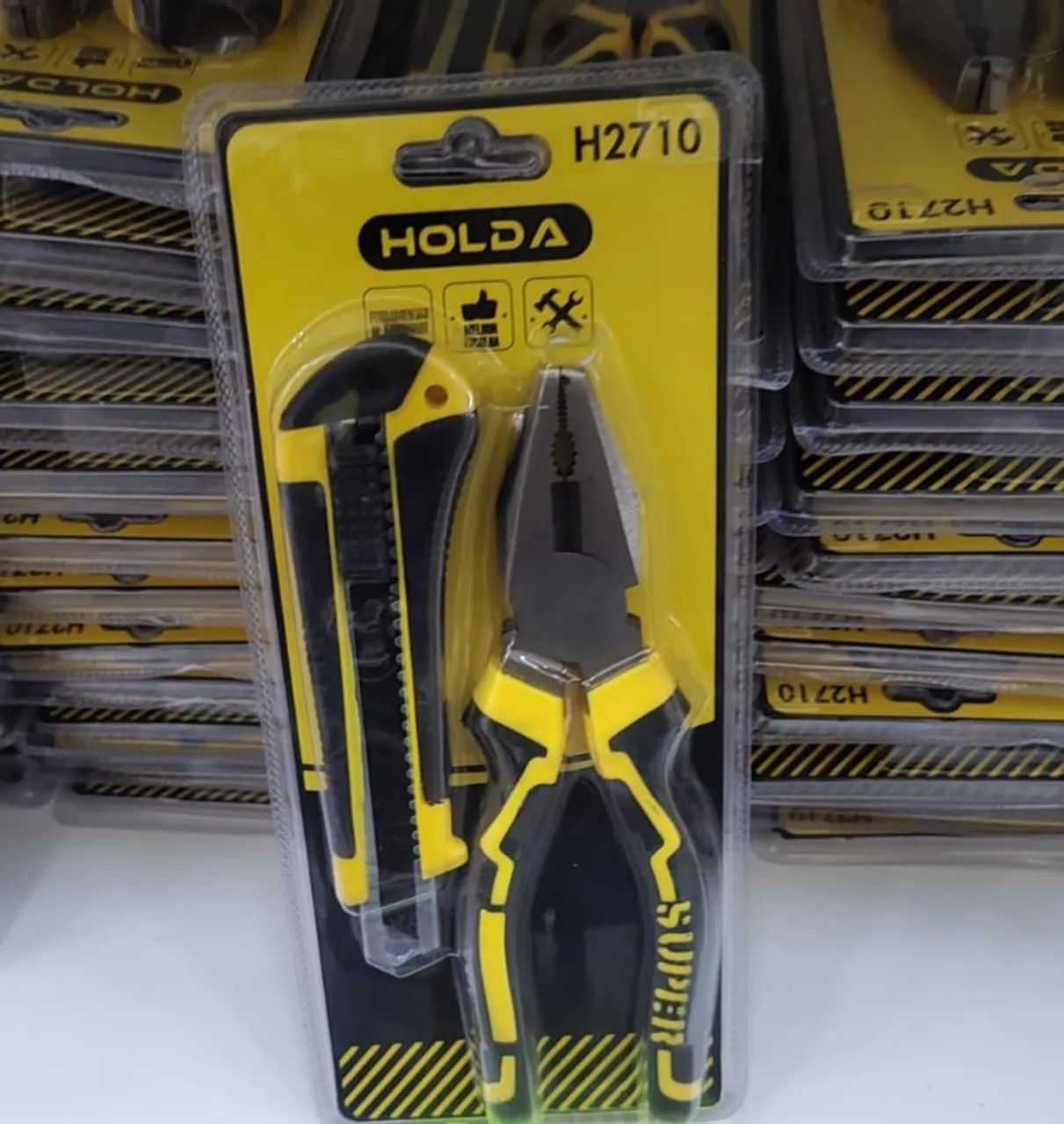 Kit Alicate Universal 8" + Estilete Retrátil Profissional HOLDA H2710 