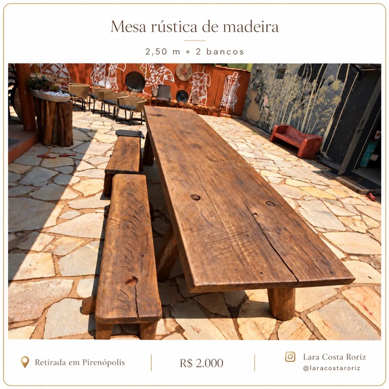 MESA RÚSTICA 2,5 M
