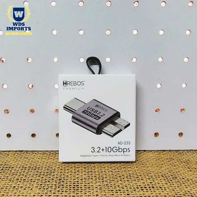 Adaptador Tipo-C Macho para Micro-B Macho | Usb 3.2 10Gbps - Hrebos