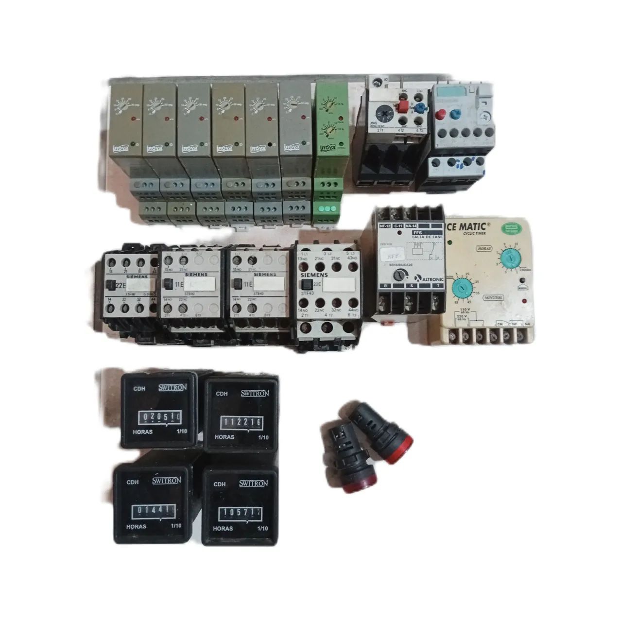 Used Electrical Components Combo – Relays, Circuit Breakers, Contactors, Signal Lights