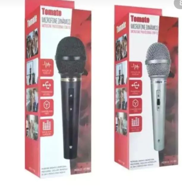 Microfone profissional  de dinâmico Karaoke  m1018 tomate cabo 2m  - Foto 4