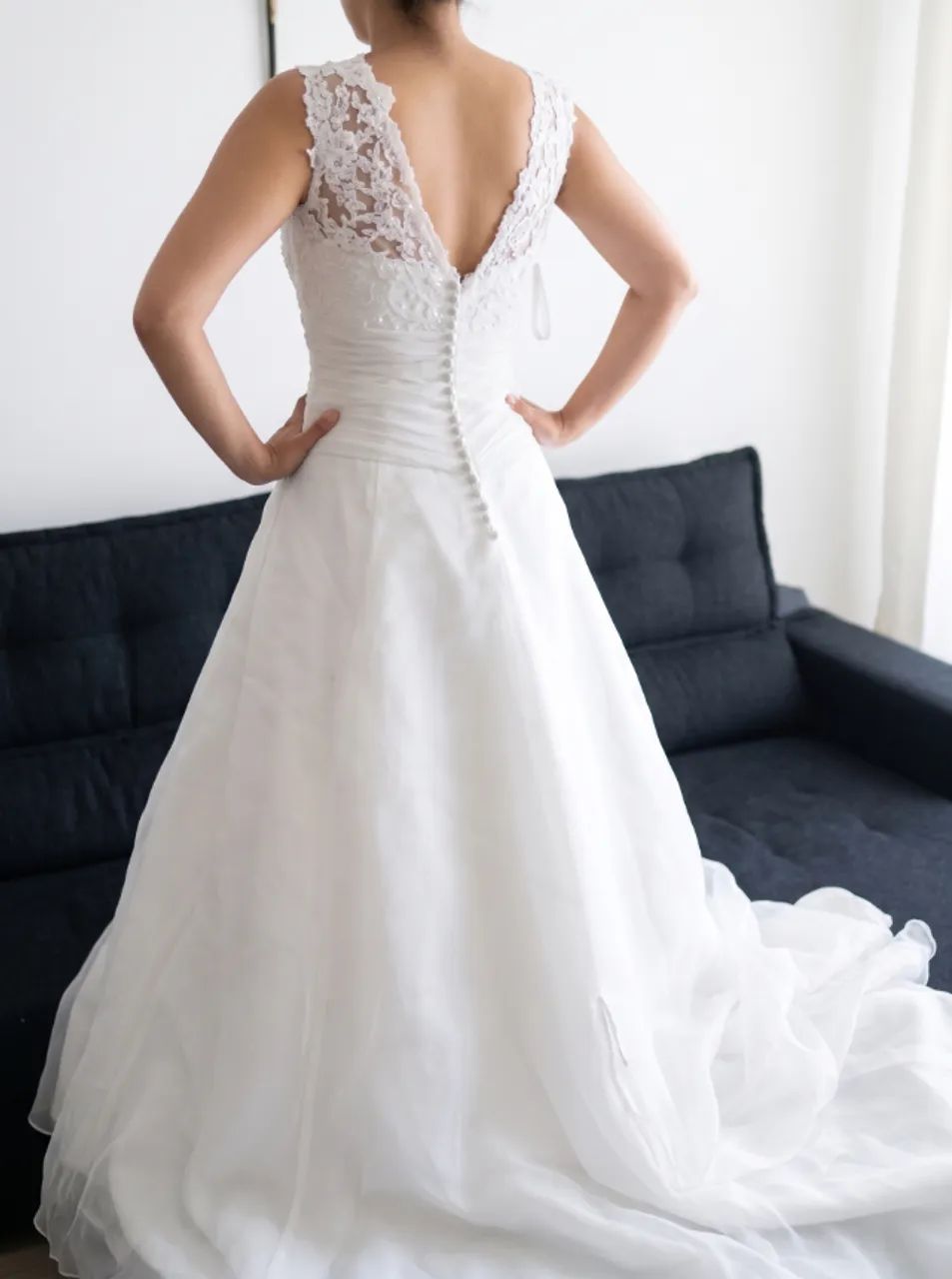 Vestido de Noiva Sereia Bordado com Pérolas - Elegante e Sofisticado - Foto 2
