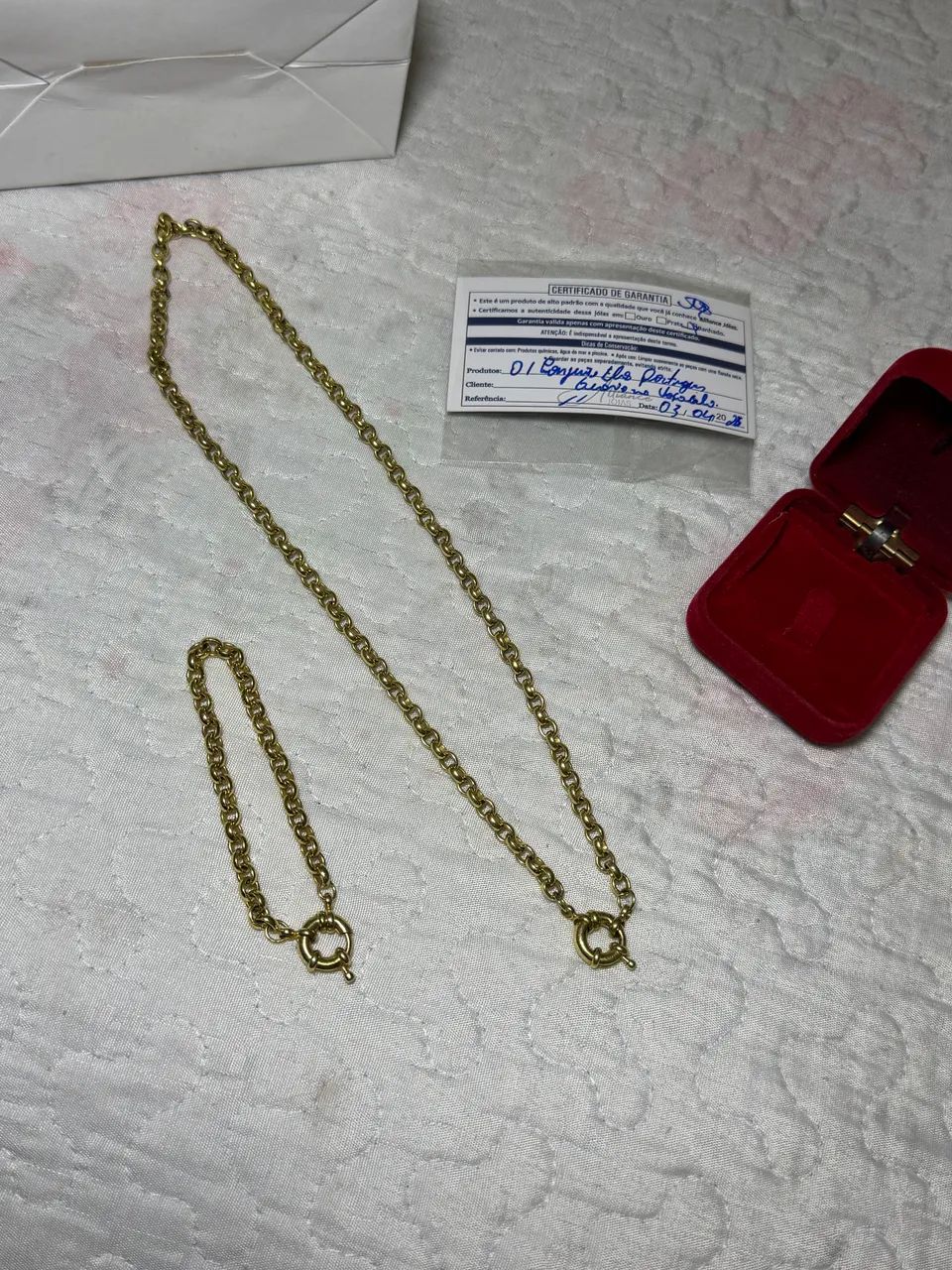 Conjunto Elo Português em moeda antiga  - Foto 3