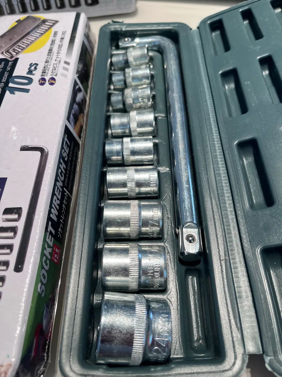 Jogo de Chave L de Força com Soquetes 10 Peças (8 a 24mm) - Novo