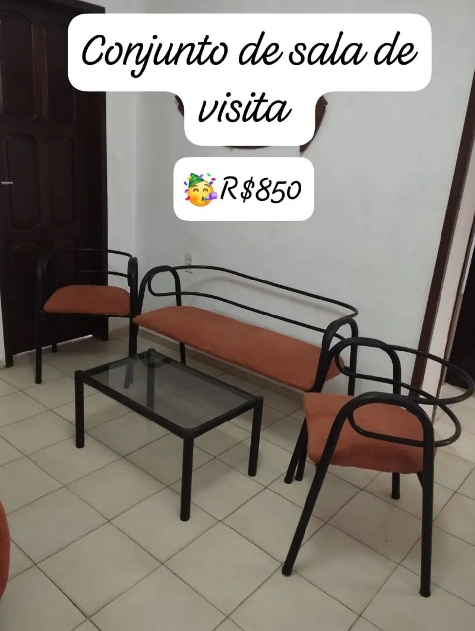 Conjunto de sala de estar vintage anos 80