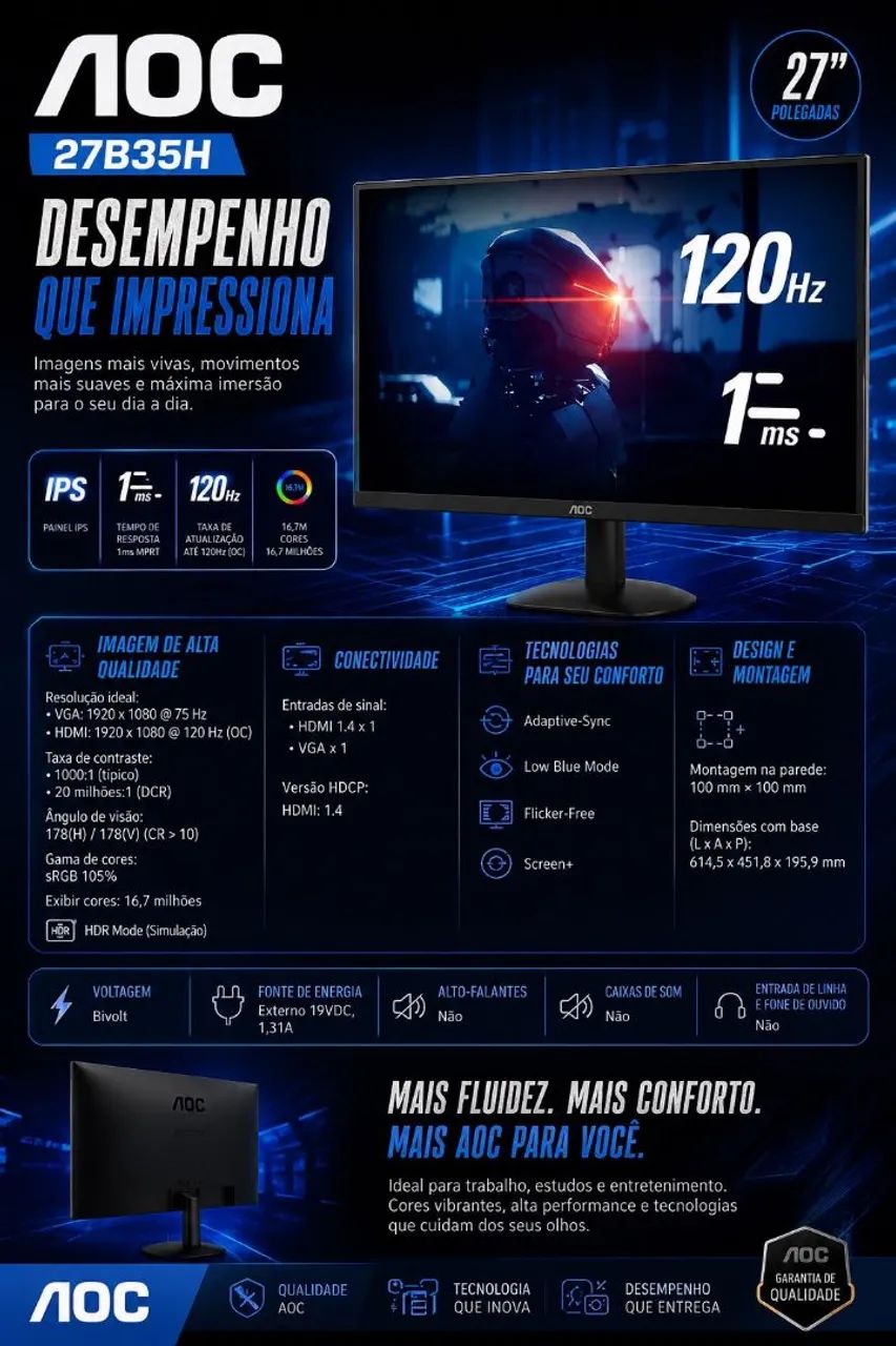 Monitor AOC 27 polegadas