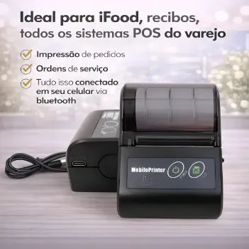 Mini Impressora Portátil Fiscal Bluetooth 58mm Android Ios - Foto 4