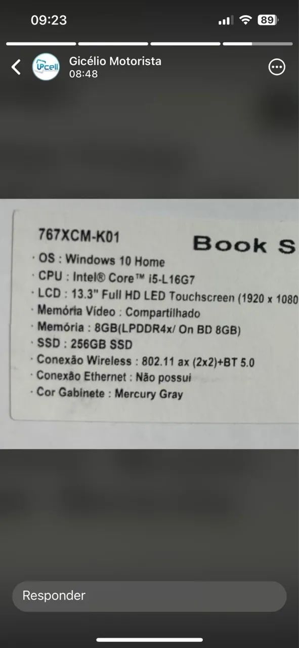 Notebook Samsung book S 