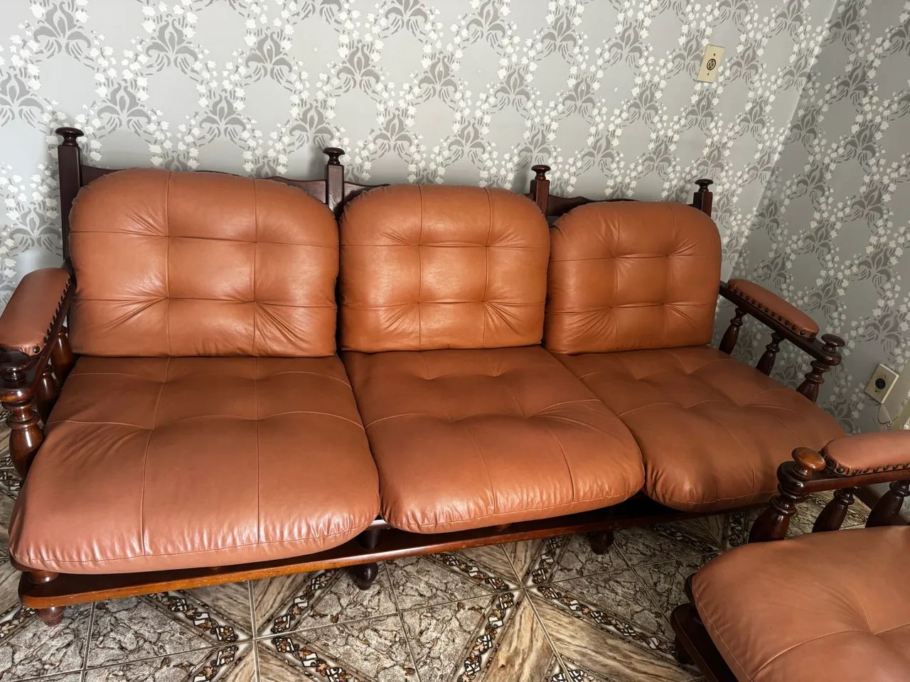 Rustic genuine leather sofa441140340432588802