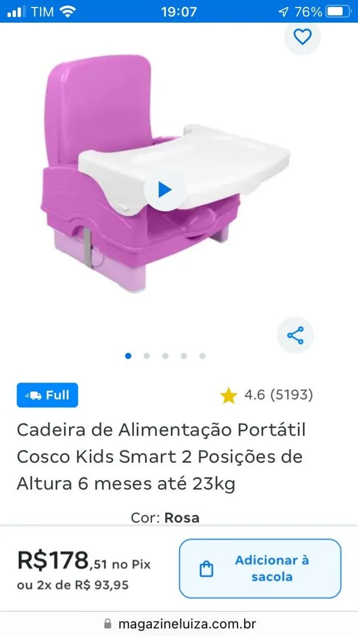 Cadeirinha de alimentação 