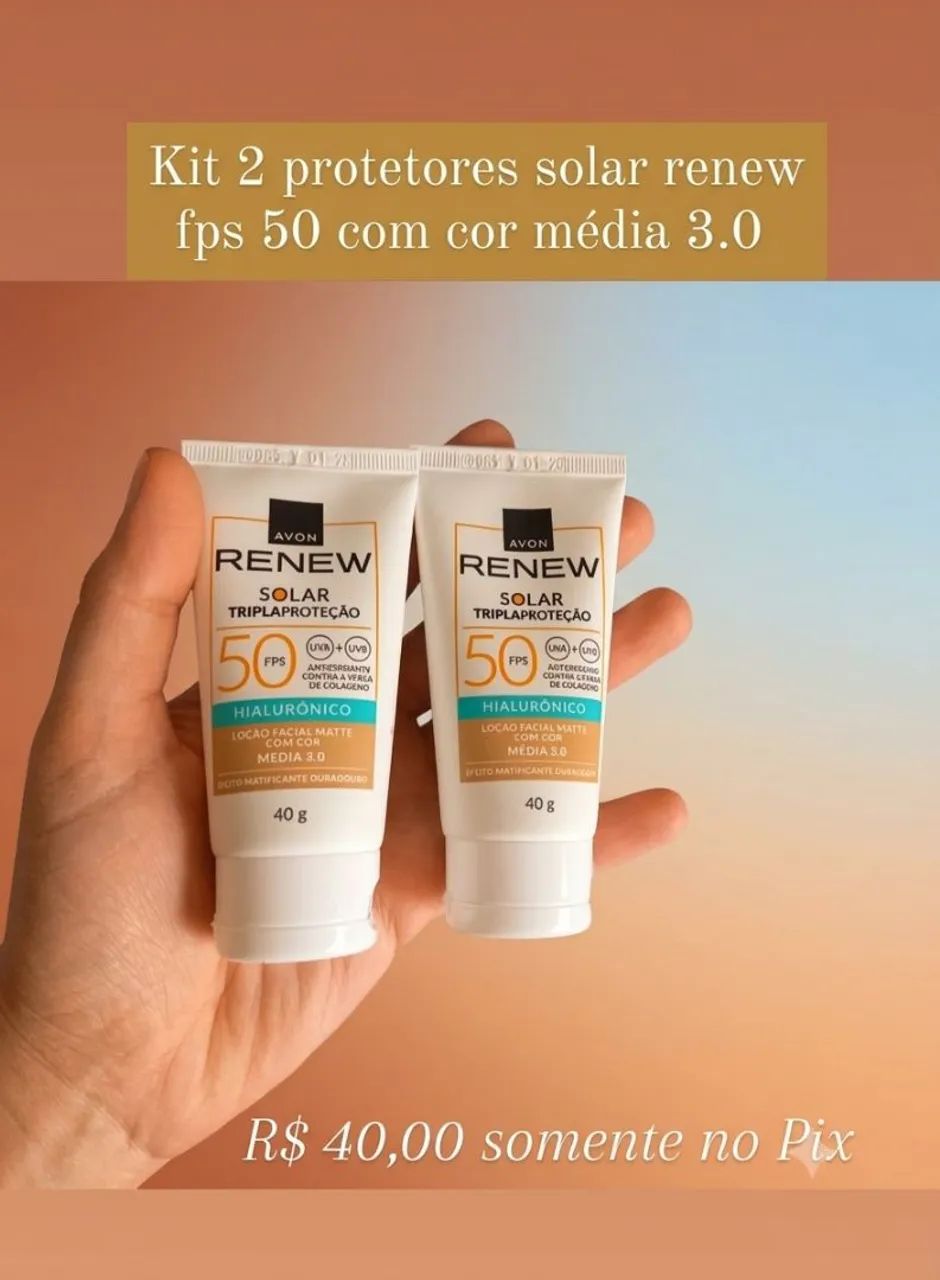 Kit 2 protetores solar com cor média 3.0