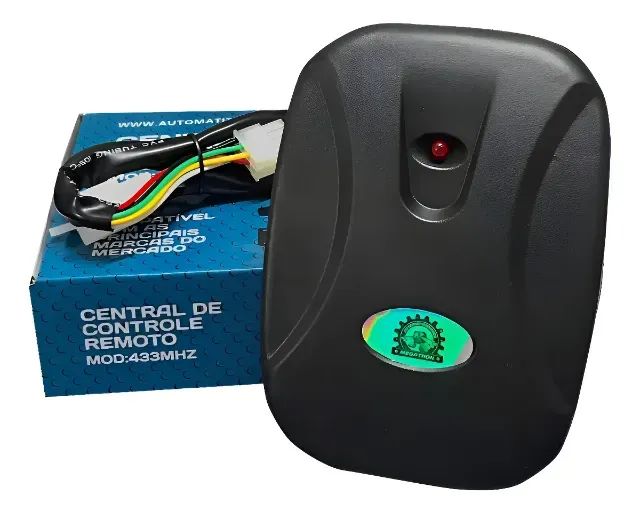 Central Megatron 433m Porta Enrolar Controle Remoto Preto 
