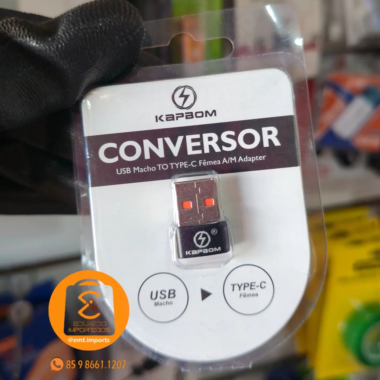 Adaptador USB-A Macho para TIPO-C Fêmea 