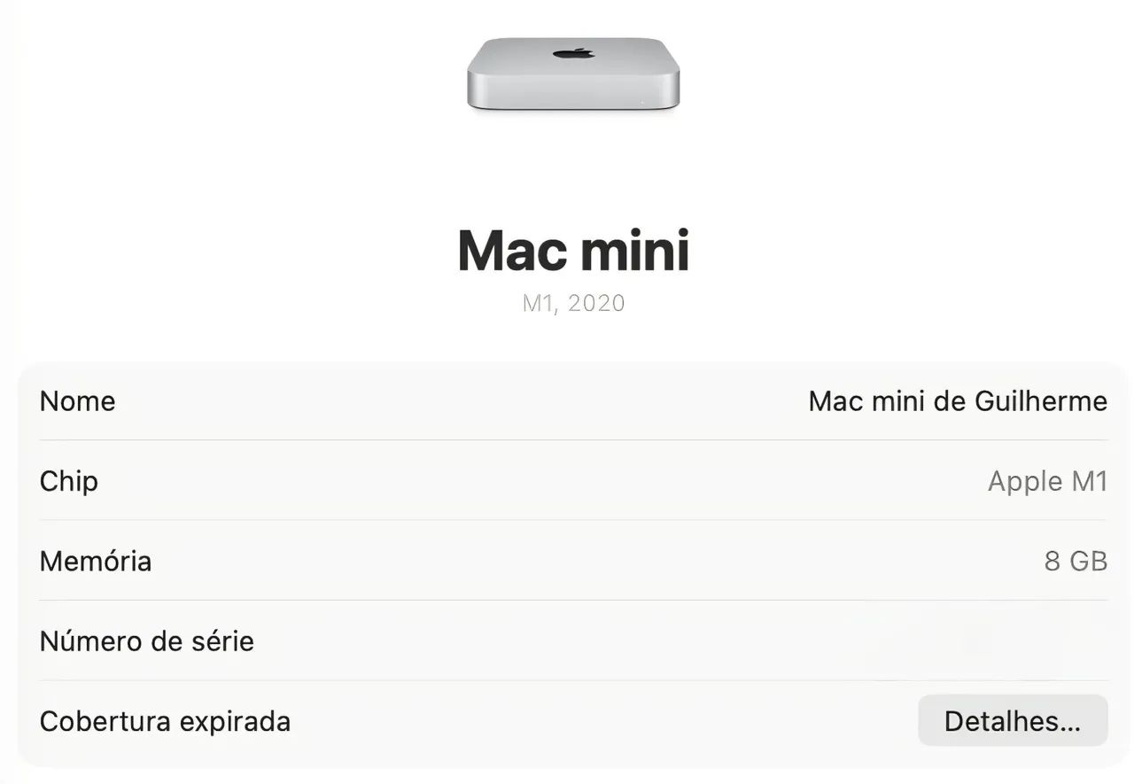 Mac Mini Apple M1 - 512GB SSD / 8GB RAM - Excelente Estado