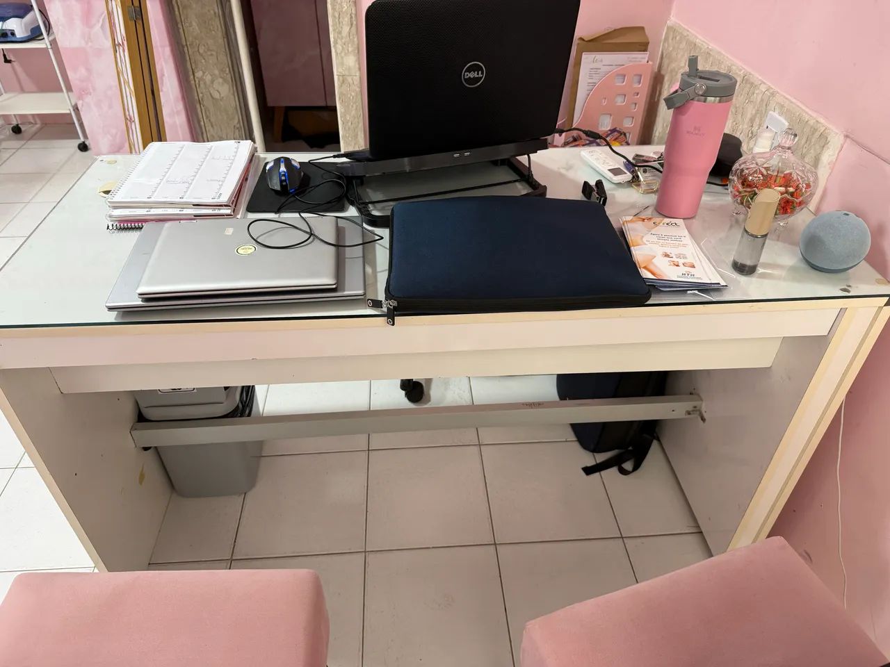 Mesa de escritório com vidro temperado  - Foto 2