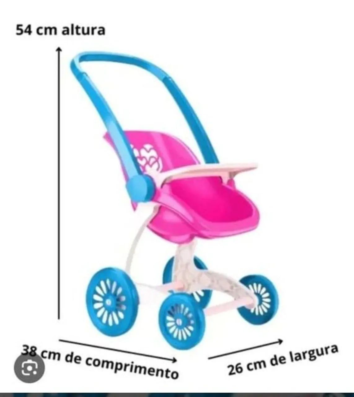 Carrinho de boneca samba toys rosa e azul  - Foto 2