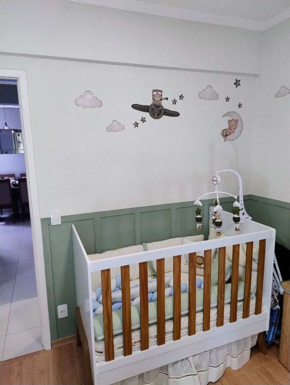 Berço MDF 5 em 1 + Colchão 