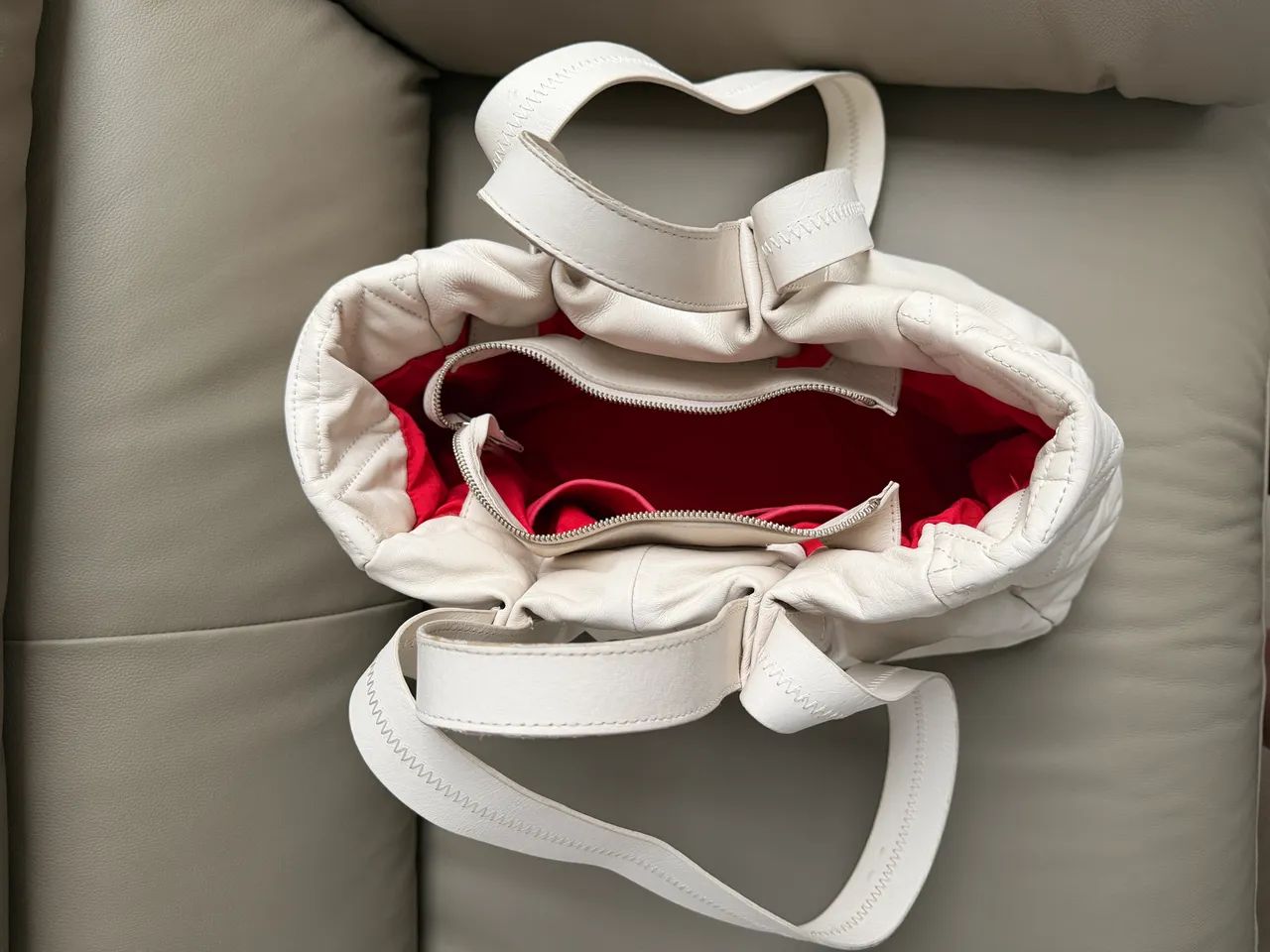 BOLSA SCHUTZ ORIGINAL 100% COURO OFF-WHITE - GRANDE - Foto 3