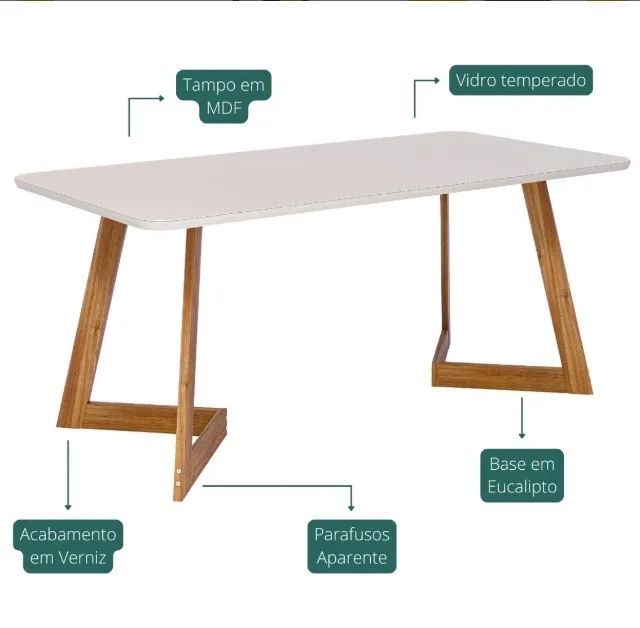 Mesa de Jantar Bellaria 180 - Foto 2