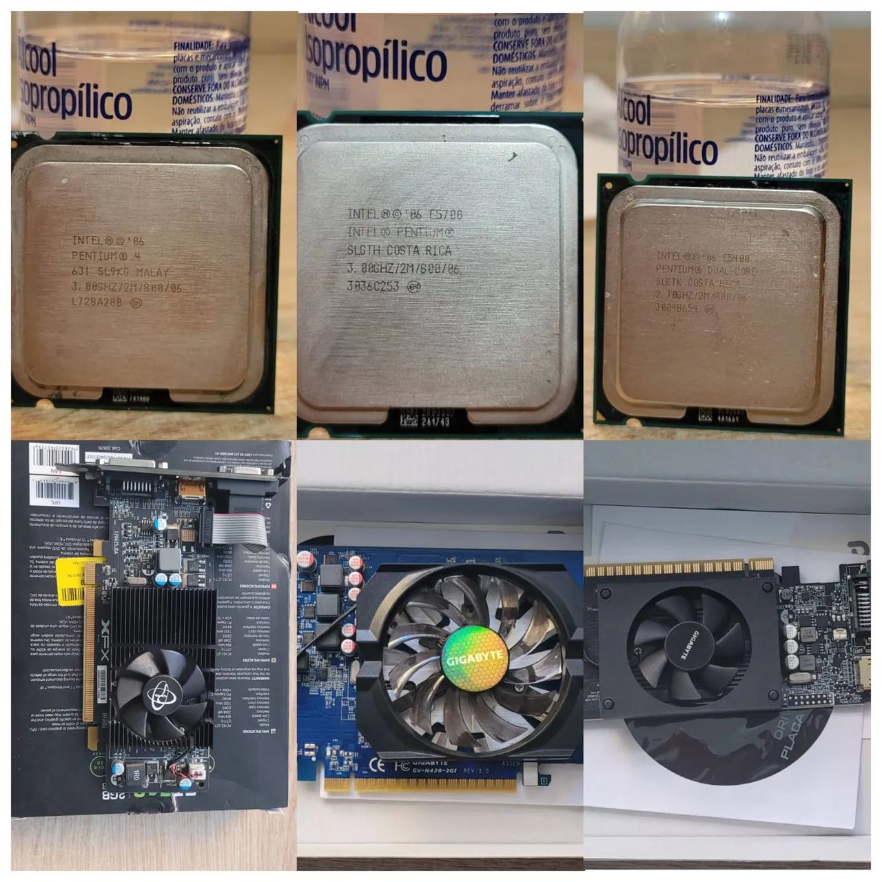 Kit 4 placas de video e processadores intel