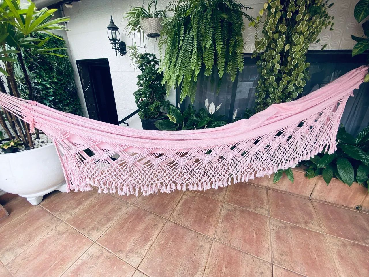 Rede de dormir em algodão, cor rosa 