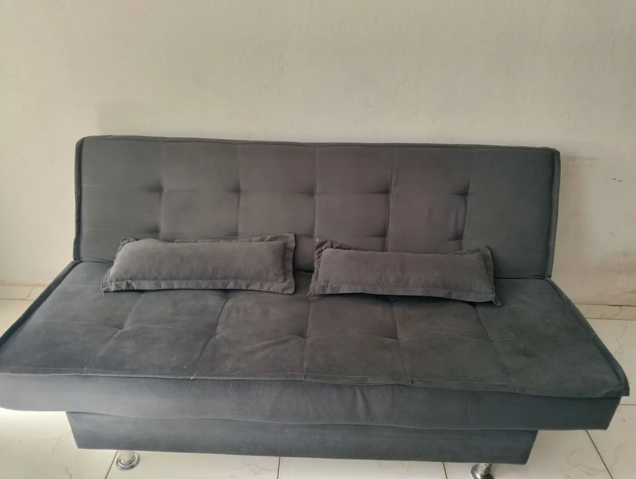 SOFÁ CAMA RETRÁTIL CINZA