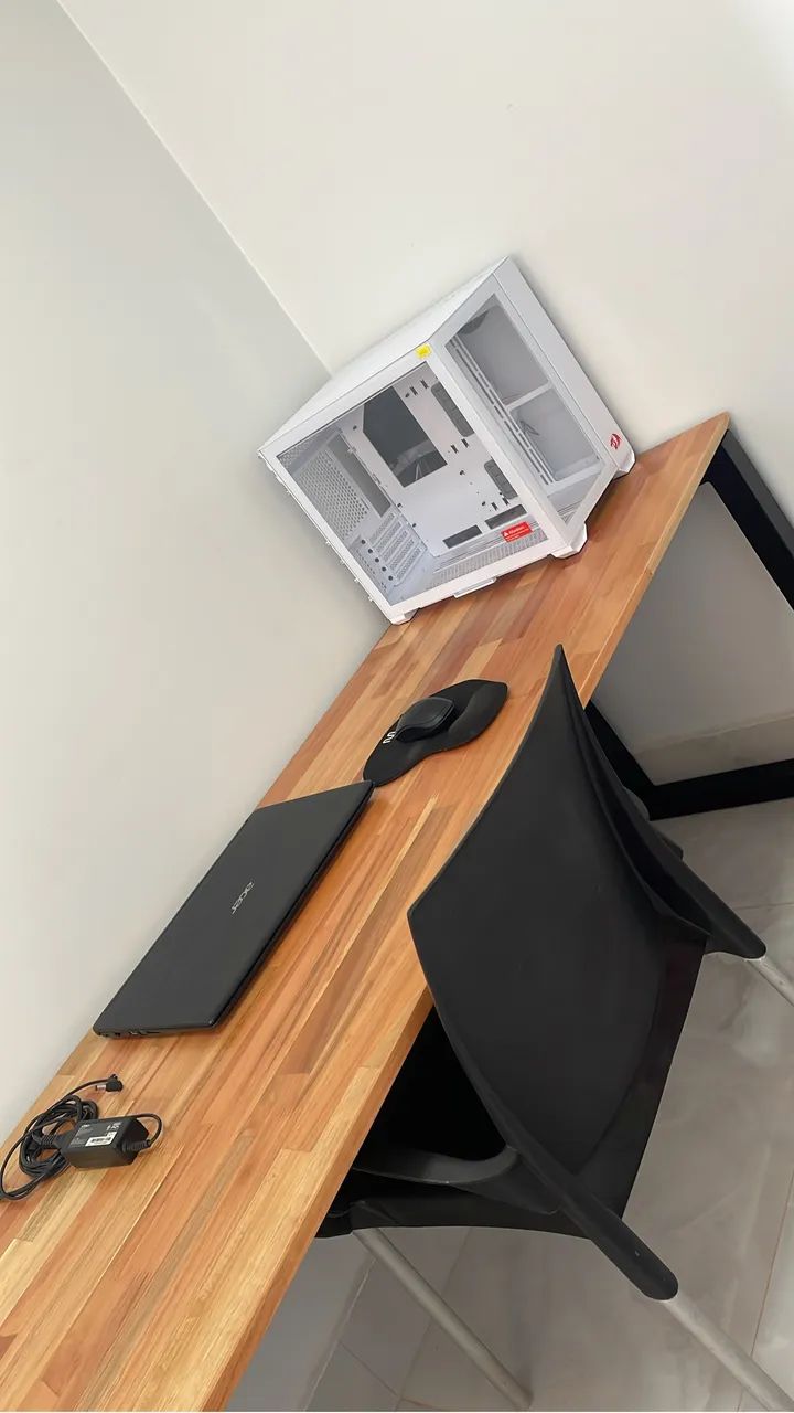 Mesa Gamer 2,00X60 (Tampo Madeira) - Foto 2