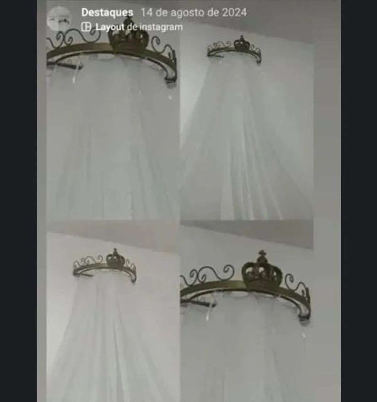 Dossel com véu para quarto infantil