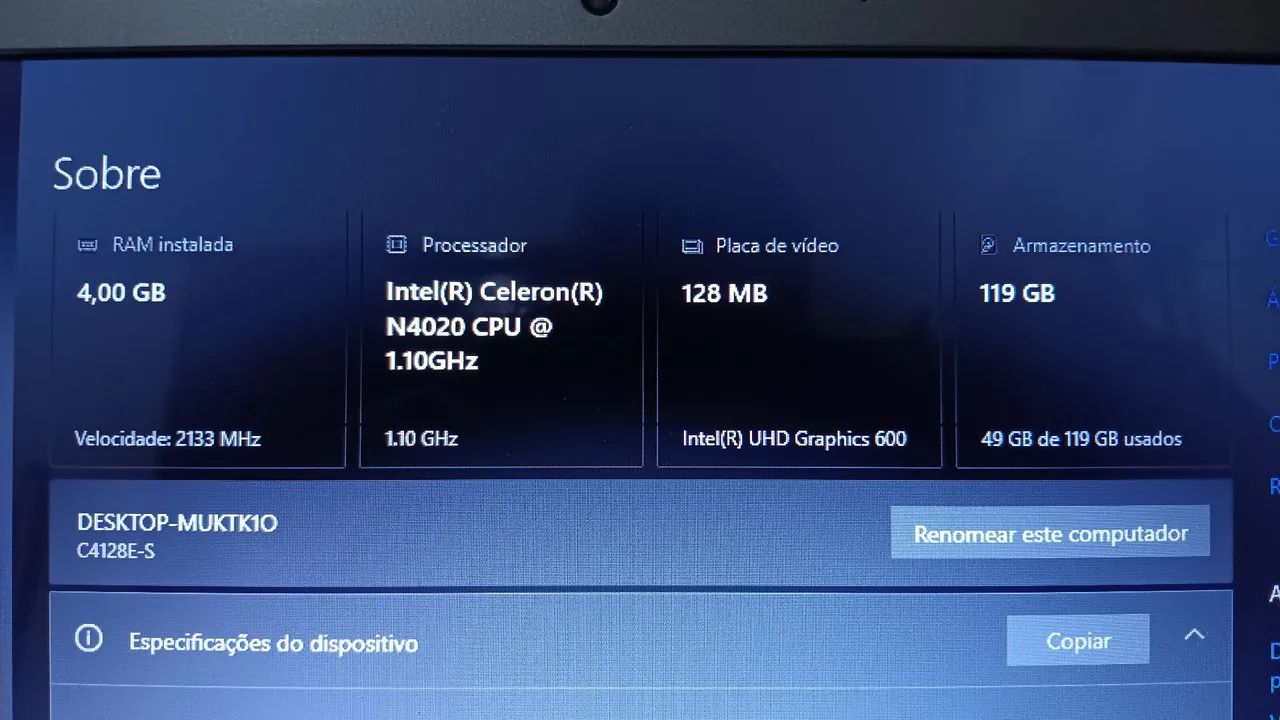 Notebook positivo 4GB de RAM e 129 de SSD - Foto 4