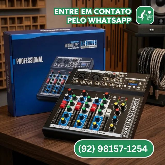 Mesa de Som 4 Canais